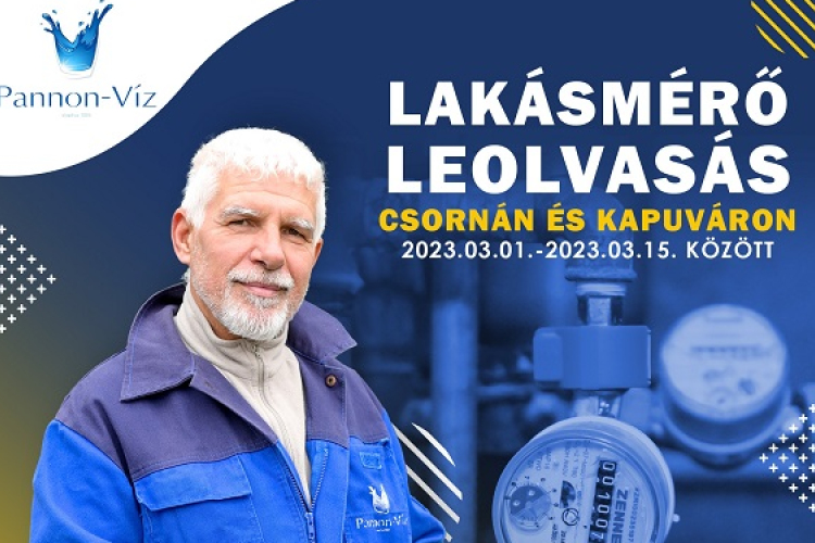 Csornán és Kapuváron a társasházi mellékmérők leolvasását végzi március elején a Pannon-Víz