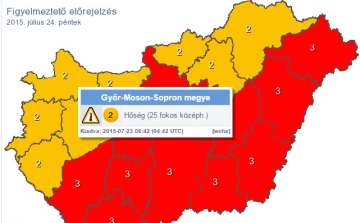 Vasárnap éjfélig meghosszabbították a hőségriadót.