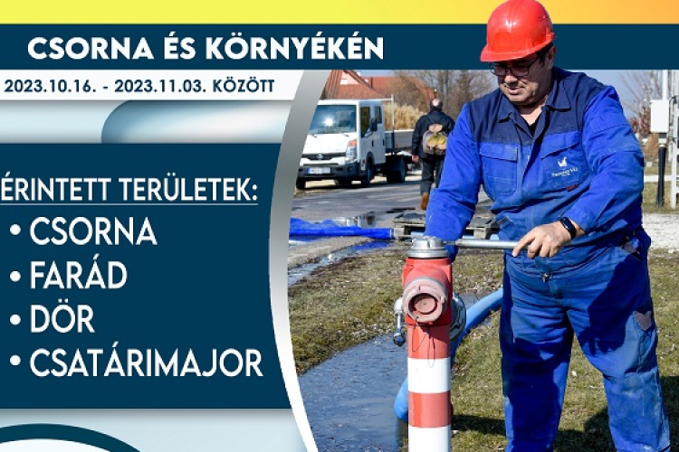 Ivóvízhálózat karbantartási munkákat végez a Pannon-Víz Csorna és környékén