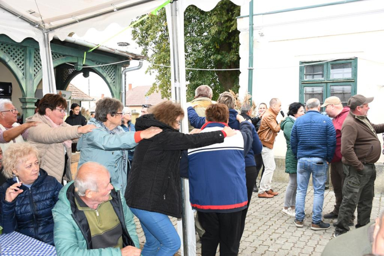 Őszi mulatság Szanyban a kastély udvarán.