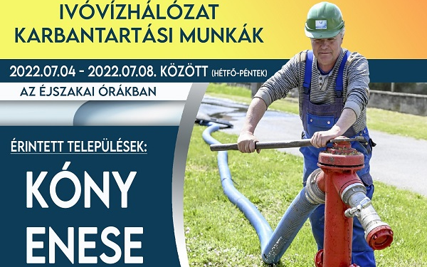 Ivóvízhálózat karbantartást végeznek Kónyban és Enesén