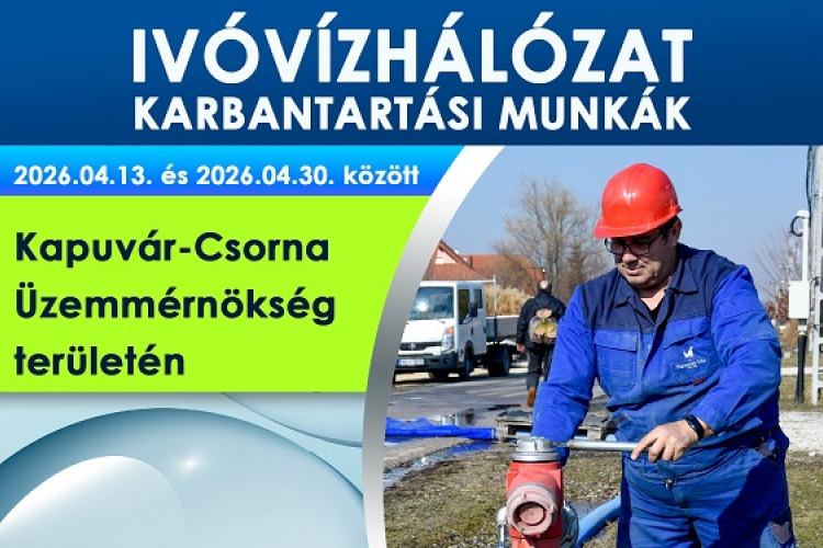 Ivóvízhálózat karbantartás Kapuvár és Csorna térségében