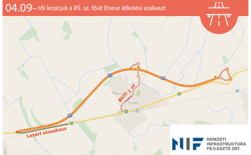 Csütörtöktől lezárják az utat Enesénél