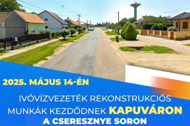 Két hónapos vízvezeték rekonstrukció kezdődik Kapuváron