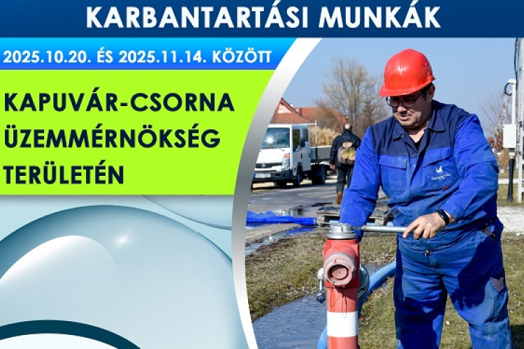 Ivóvízhálózat karbantartás Csorna környékén