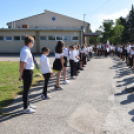 Ballagás és szentmise a Szany iskolában és templomban.