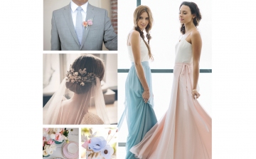 2016 év színe a rózsa-kvarc és a derűs kék  - esküvői trendek