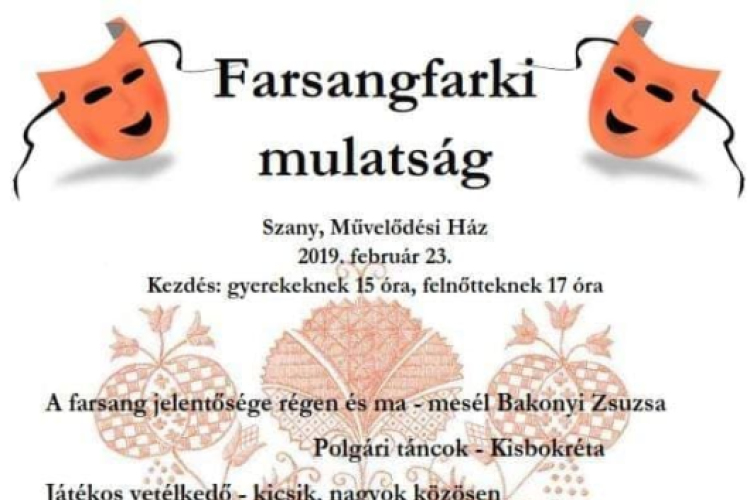 Farsangfarki mulatság Szanyban