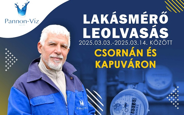 Társasházi víz mellékmérők leolvasása Csornán és Kapuváron