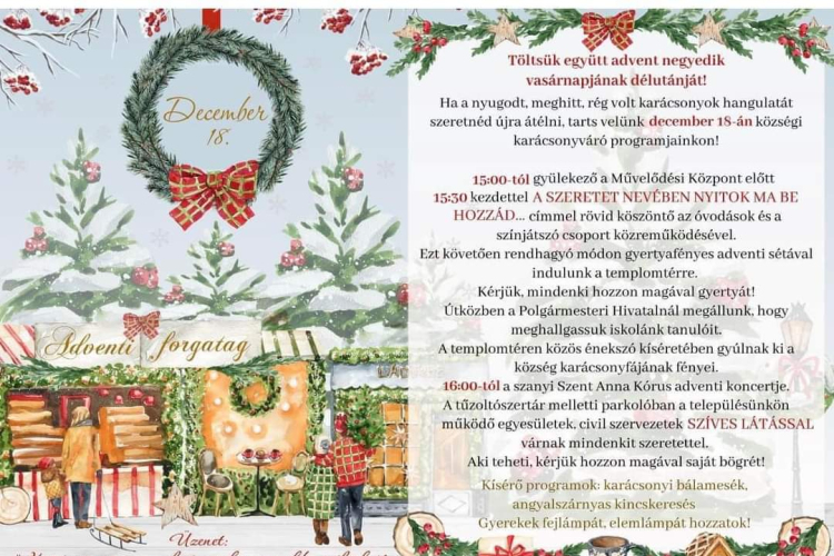 Adventi együtt ünnepelés Szanyban