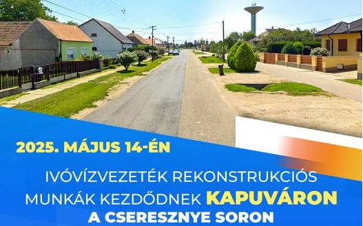 Két hónapos vízvezeték rekonstrukció kezdődik Kapuváron