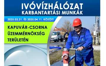 Ivóvízhálózat karbantartási munkák Kapuvár és Csorna térségében