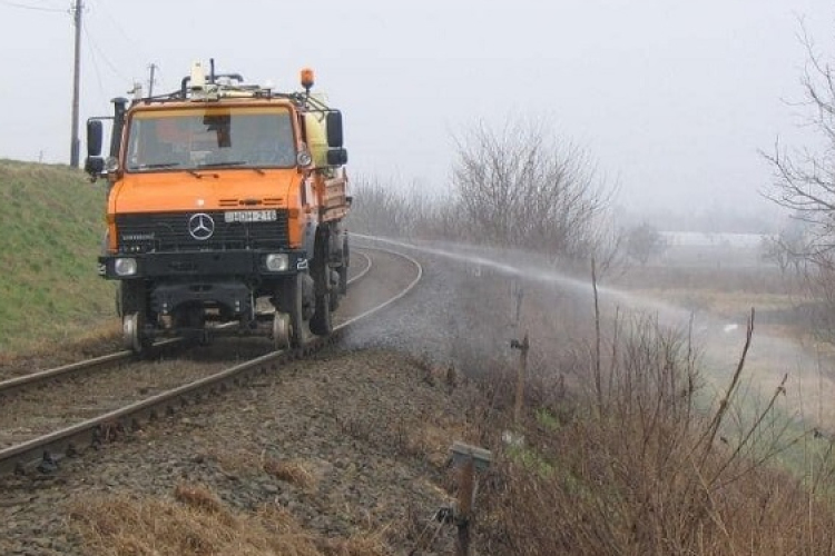 Gyomirtást végez a MÁV a Csorna-Pápa vasútvonalon