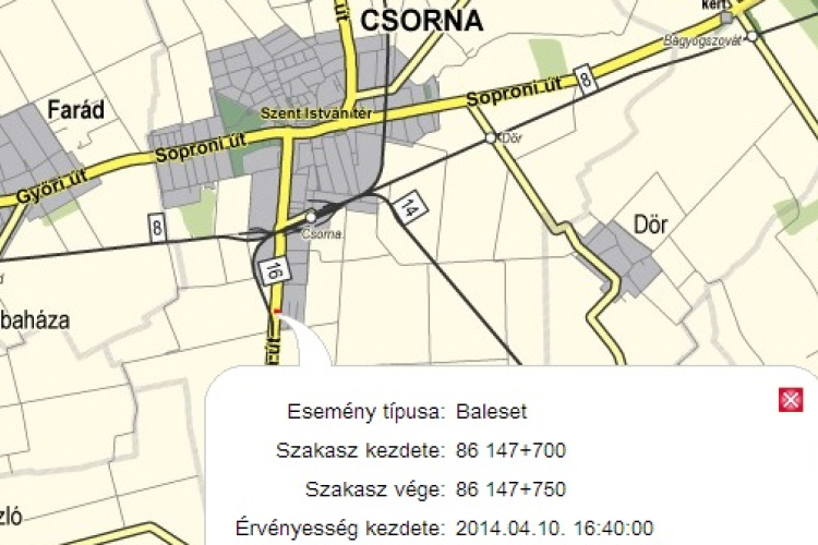 Már megint kamionbaleset Csornán a 86-oson