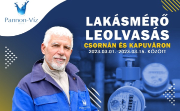 Csornán és Kapuváron a társasházi mellékmérők leolvasását végzi március elején a Pannon-Víz